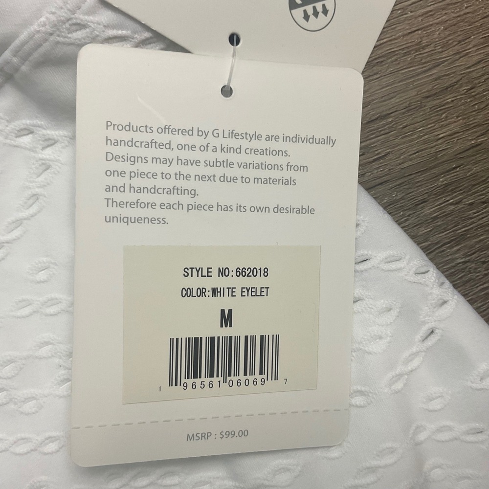 NWT G Lifestyle Eyelet Ruffle Golf Tennis Skort Womens Medium White Coquette - Picture 4 of 9
